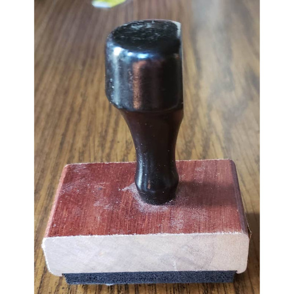 Spring Teddy Bear With Flowers Inky Dinks Black Wood Handled Ink Stamp - Picture 8 of 8